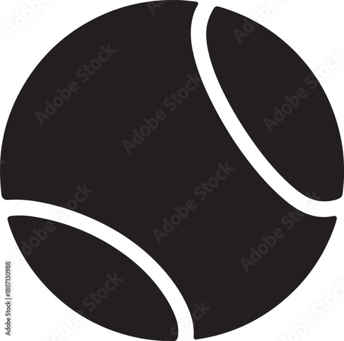 tennis ball icon on light Minimalist black background illustration