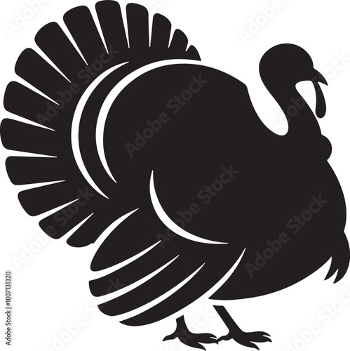 turkey silhouette vector graphic poultry farm bird Detailed black