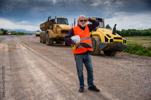 Portrait of a highway construction engineer.