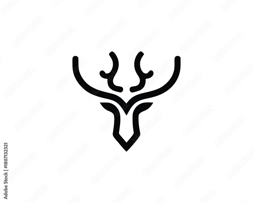 Obraz premium Deer minimalist line art symbol
