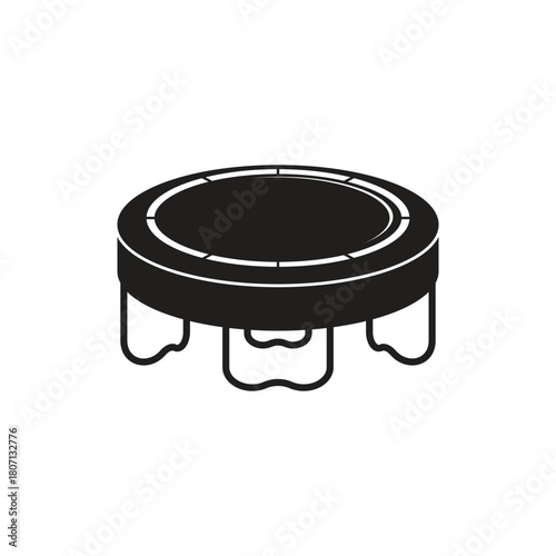 Jumping trampoline line icon set isolated on white background. Vector