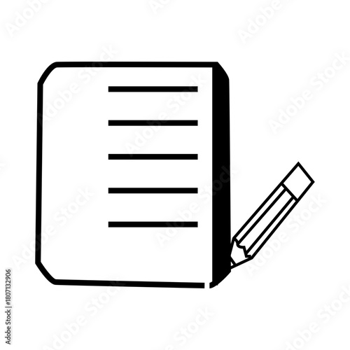 tax document with pencil icon vector illustration
