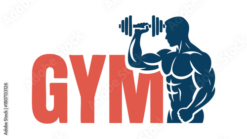Gym fitness bodybuilder logotype