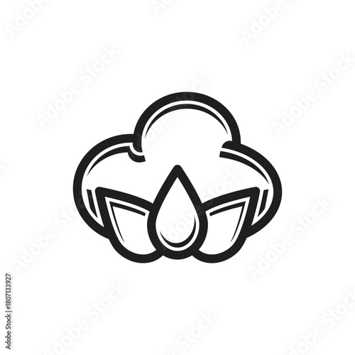 Cotton Icon, Cotton Flower Icon, Ball, Fiber Vector Art Illustration
