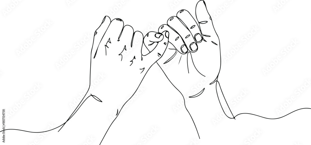 Fototapeta premium Pinky promise gesture of two hands a symbol of commitment and trust.