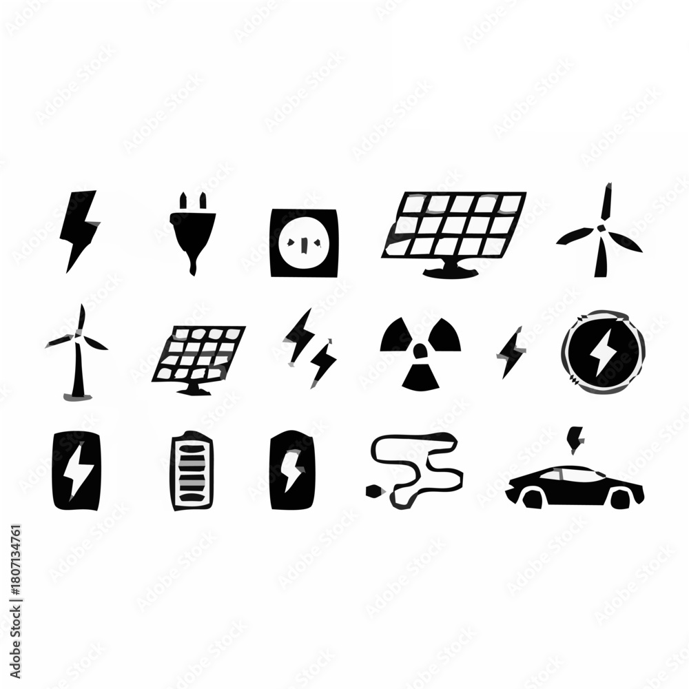 Fototapeta premium Energy Icons - Power & Sustai...