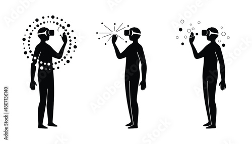 Virtual reality vr metaverse experience concept illustration