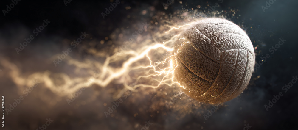 Fototapeta premium volleyball with storm effect