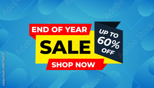 End Of Year sale banner template. stock clearance background.Year end banner template design for web or social media, Sale special offer. abstract vector design.