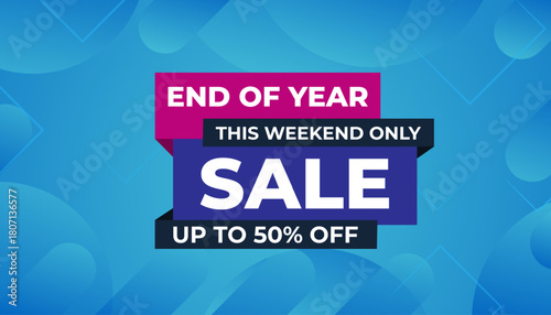 End Of Year sale banner template. stock clearance background.Year end banner template design for web or social media, Sale special offer. abstract vector design.