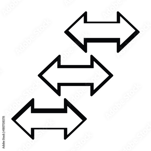 two sided double arrow with three combination