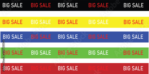 Big Sale Color Banner Set – Bold Typography Promotional Strip Vector