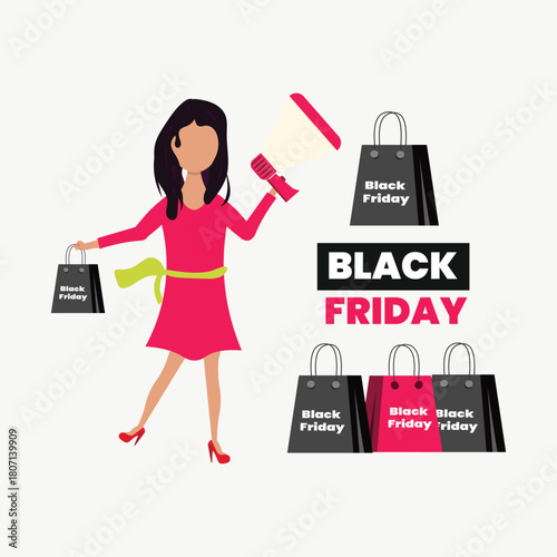 Black Friday Shopping Illustration