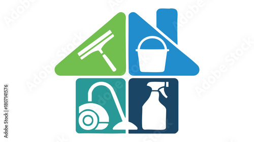 Home cleaning service tools icon