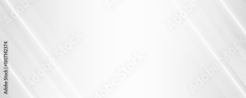 Diagonal grey gradient lines background. Abstract silver stripes wallpaper. Abstract gray tech backdrop. Oblique gris texture for graphic design, poster, banner, flyer, brochure, presentation. Vector