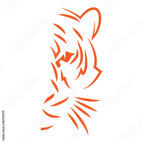 Majestic Wild Tiger Apex Predator Drawing