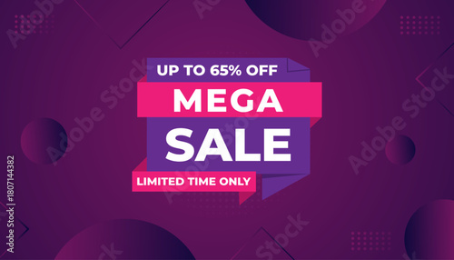 Mega sale banner template. Special offer discount background. Mega sale banner template design for web or social media, Sale special offer. abstract vector design.