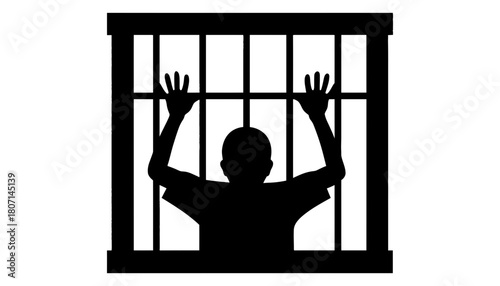 Find jail prison bars silhouette vector image stock graphic