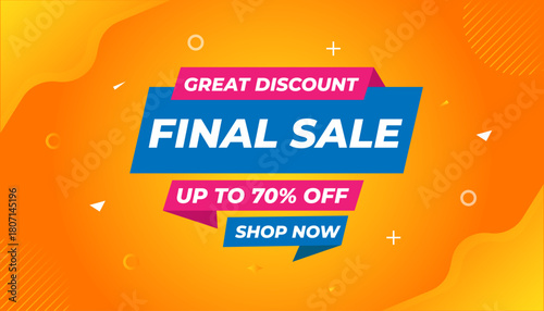 Final sale banner template vector design, Special offer final sale, Limited offer final sale tag. Final Sale Discount template for marketing promotion, retail, store, shop, online store, or website.