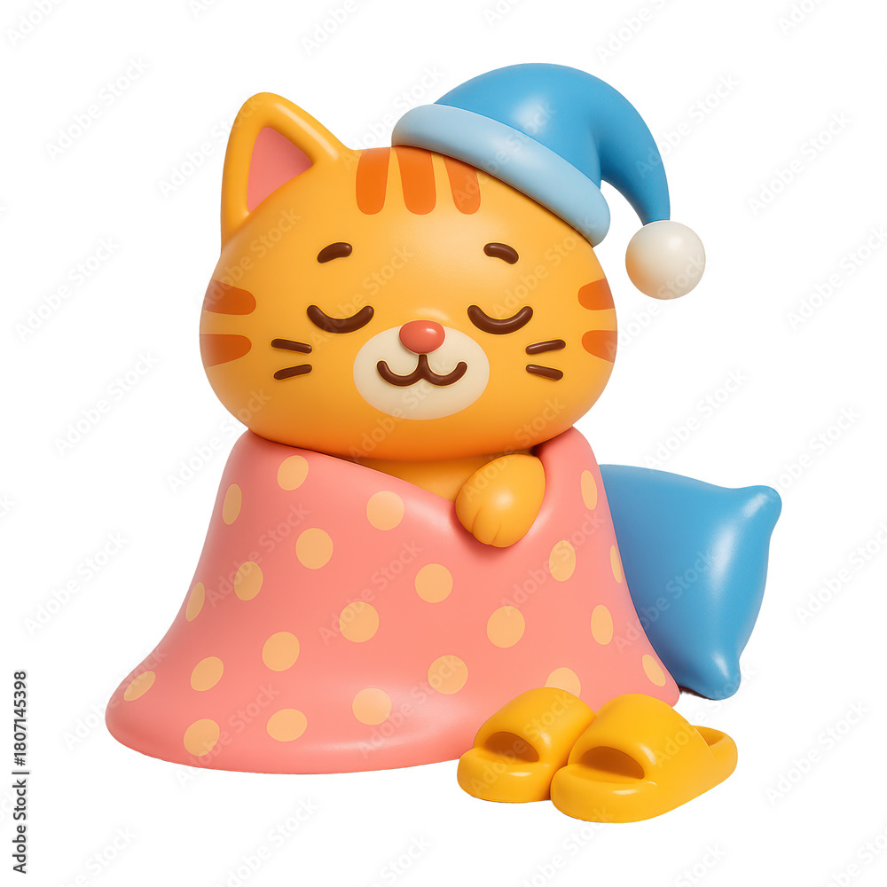 Naklejka premium PNG Cute sleeping cat illustration