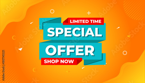 Special offer vector design template, Sale Banner tag, special offer discount label, Limited time special offer banner for marketing promotion, retail, store, shop, online store, or website.