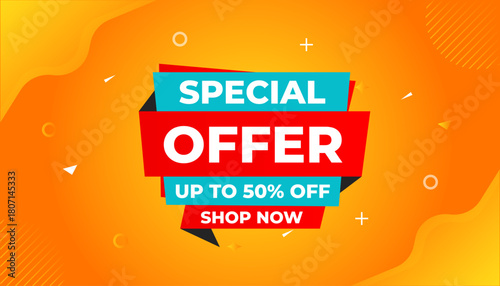 Special offer vector design template, Sale Banner tag, special offer discount label, Limited time special offer banner for marketing promotion, retail, store, shop, online store, or website.