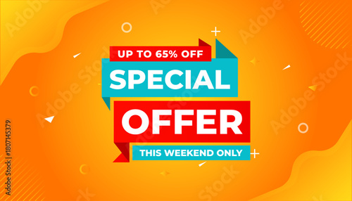 Special offer vector design template, Sale Banner tag, special offer discount label, Limited time special offer banner for marketing promotion, retail, store, shop, online store, or website.