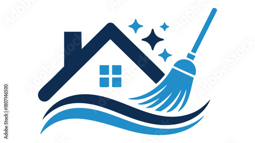 Home cleaning service logo icon