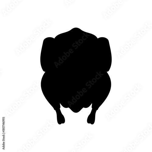 Roasted turkey silhouette vector flat illustration design.