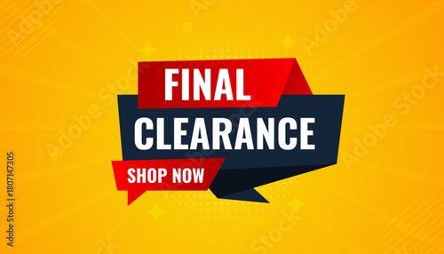 Final clearance special sale banner template design, Special offer sale tag, sale offer banner. Sale discount promotion template for marketing, vector editable illustration.