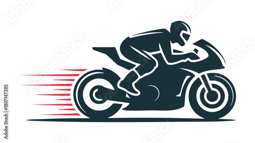 Speeding motorcycle vector icon