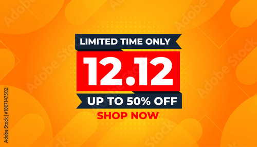 12 12 Sale Banner Promotion Template.  stock clearance background. end of year banner template design for web or social media, Sale special offer. abstract vector design.