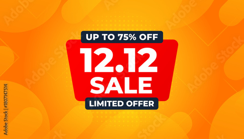 12 12 Sale Banner Promotion Template.  stock clearance background. end of year banner template design for web or social media, Sale special offer. abstract vector design.