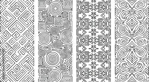 Abstract Black and White Seamless Patterns Collection