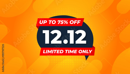 12 12 Sale Banner Promotion Template.  stock clearance background. end of year banner template design for web or social media, Sale special offer. abstract vector design.