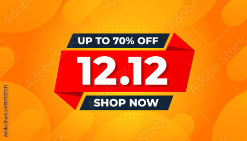 12 12 Sale Banner Promotion Template.  stock clearance background. end of year banner template design for web or social media, Sale special offer. abstract vector design.