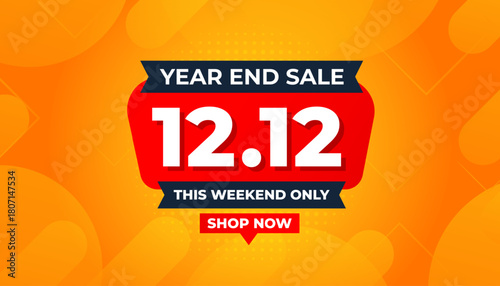 12 12 Sale Banner Promotion Template.  stock clearance background. end of year banner template design for web or social media, Sale special offer. abstract vector design.