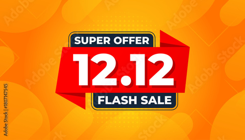 12 12 Sale Banner Promotion Template.  stock clearance background. end of year banner template design for web or social media, Sale special offer. abstract vector design.