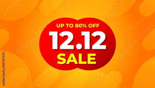 12 12 Sale Banner Promotion Template.  stock clearance background. end of year banner template design for web or social media, Sale special offer. abstract vector design.