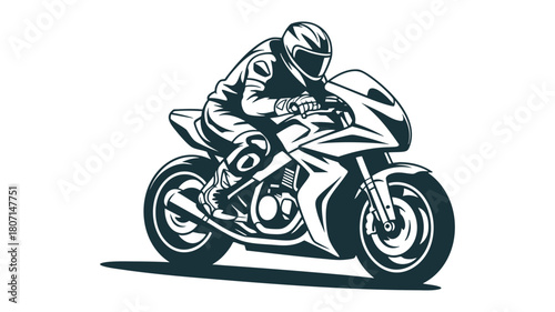 Racer on sport bike illustration