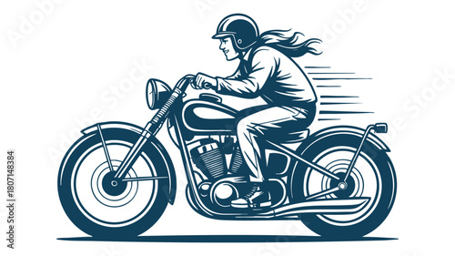 Motorcycle rider cruising fast