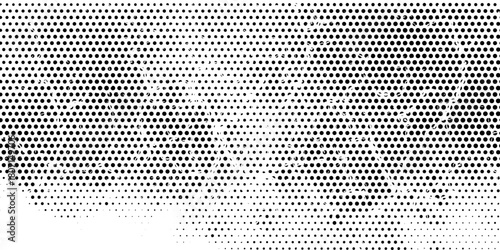 Grunge halftone gradient background. Faded grit noise texture. White and black sand wallpaper. Retro pixelated backdrop. Anime or manga style comic overlay. graphic design textured template modern