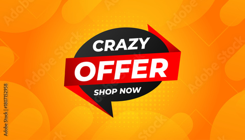 Crazy Sale offer Background. Sale banner design template. Vector illustration. Market promotion banner and crazy discount announcement background vector illustration