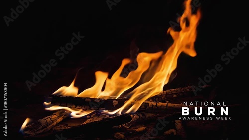 National burn awareness week. Protecting Families from Burn Injuries. fire animation video.