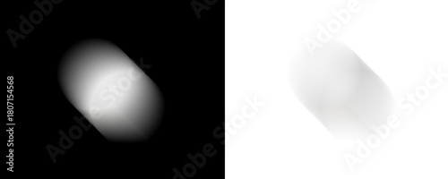 soft rounded light shape moves diagonally across dark space creating a smooth diffuse glow with