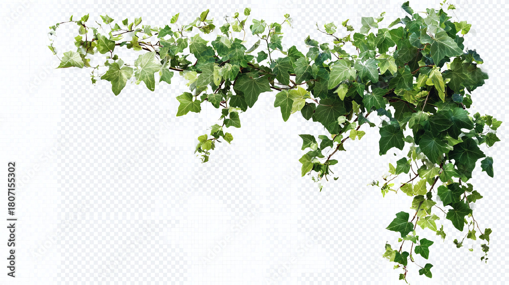 Naklejka premium Lush green ivy vines cascading gracefully