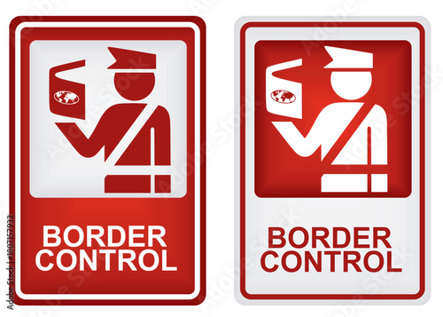 Border control sign. vector illustration	