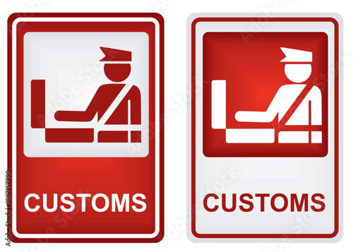Customs control sign. vector illustration	
