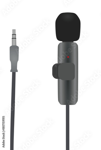 Lavalier small microphone. vector illustration	
