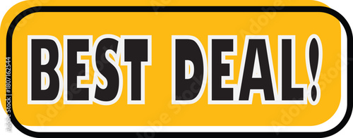 Vibrant yellow promotional banner prominently displaying 'Best Deal!' text, ideal for advertising discounts and attracting customer interest in sales events